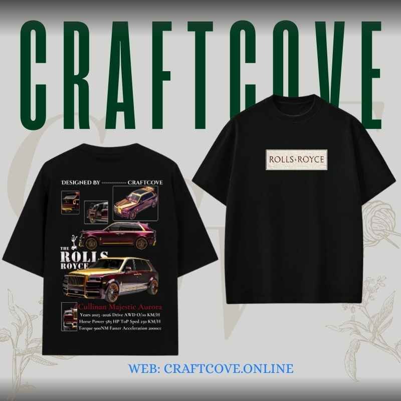 Rolls Royce Cullinan White & Black Oversized T-Shirt