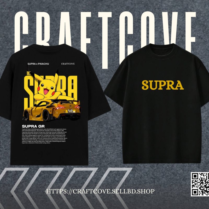 Pikachu x Supra T-Shirt – Anime Streetwear Graphic Tee Collection